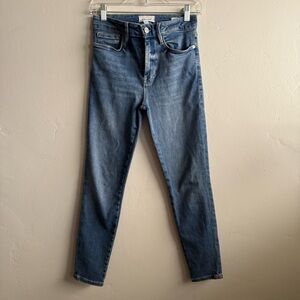 FRAME DENIM Le One Skinny Crop Size 1 (23-28) Stretch Medium Wash Denim